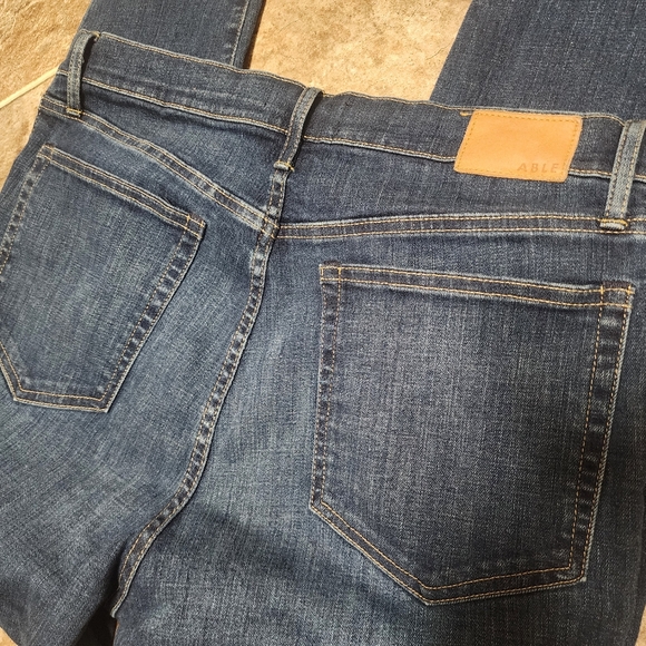 ABLE Dark Wash Straight Leg Jeans – Size 32 – Classic Denim - Picture 3 of 5